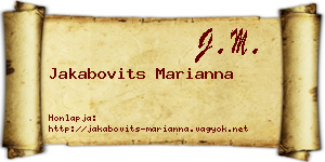 Jakabovits Marianna névjegykártya