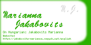 marianna jakabovits business card